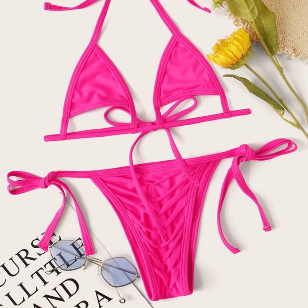 Pink under cut Bikini set